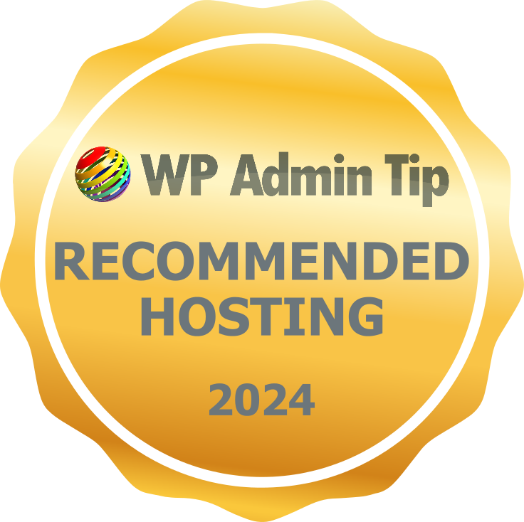 WP Admin Tip Recommended Hosting 2024